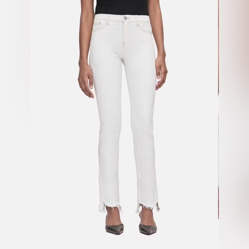 New! Frame Le High Straight-Leg Cropped Jeans in Au Natural Laskey 31009